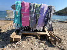 Load image into Gallery viewer, Beach Towel, Oversized, Quick-Dry: Grey Blue