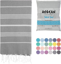 Load image into Gallery viewer, Beach Towel, Oversized, Quick-Dry: Grey Blue