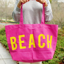 Load image into Gallery viewer, Well Made Beach Canvas Tote: Pink