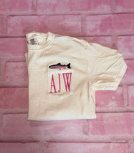 Load image into Gallery viewer, Pocket Embroidered Trout Monogram