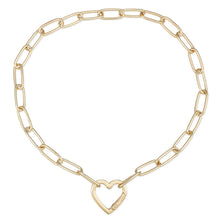 Load image into Gallery viewer, Locks of Love Gold Chain Heart Necklace