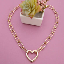 Load image into Gallery viewer, Locks of Love Gold Chain Heart Necklace