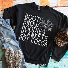 Load image into Gallery viewer, Boots, Snow, Hoodies, Blankets & Hot Cocoa