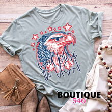 Load image into Gallery viewer, God Bless the USA Patriotic Tee 🇺🇸🦅