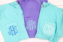Load image into Gallery viewer, Monogram Comfort Color Pocket Tee