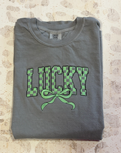 Load image into Gallery viewer, Lucky Check Bow Embroidered