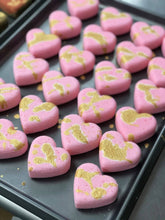 Load image into Gallery viewer, Heart Bath Bombs with Gold Paint
