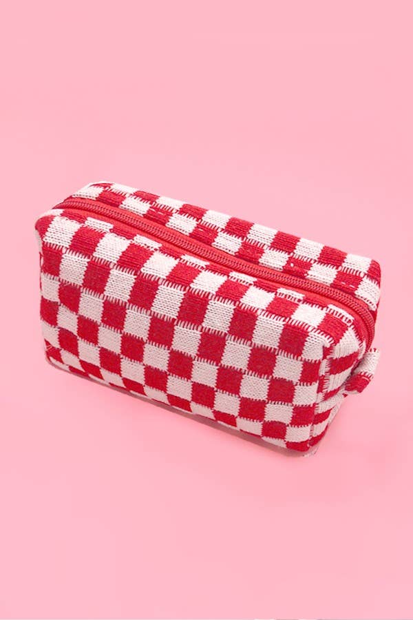 CHECKER MAKEUP COSMETIC BAG