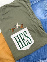 Load image into Gallery viewer, Fabric Monogram Pocket with Ducks
