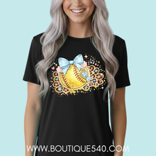 Load image into Gallery viewer, Sparkle Softball Bow Tee

