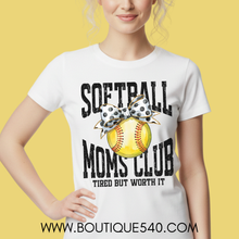 Load image into Gallery viewer, Softball Moms Club Tee – Tired But Worth It
