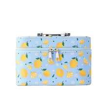 Load image into Gallery viewer, Ladies Medium Lemons Makeup Train Case-LNCTB3007-BBL
