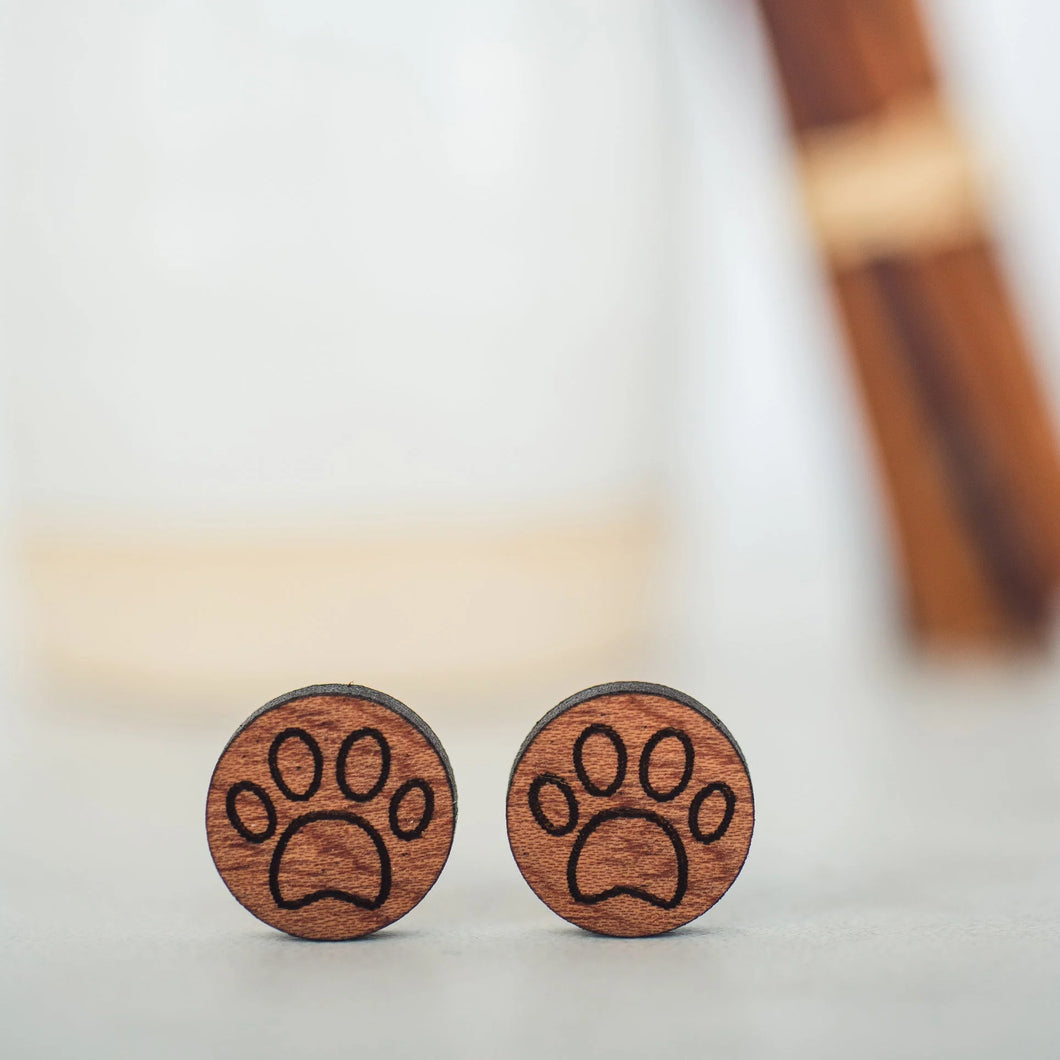 Paw Print Wood Studs