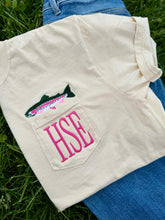 Load image into Gallery viewer, Pocket Embroidered Trout Monogram
