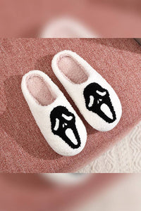 Halloween Ghost Fleece Slipper ZK1955: Black / 9.5