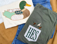 Load image into Gallery viewer, Fabric Monogram Pocket with Ducks
