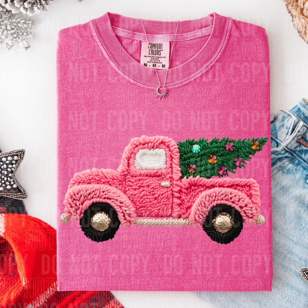 🎀 Chenille Pink Truck Tee 🎀