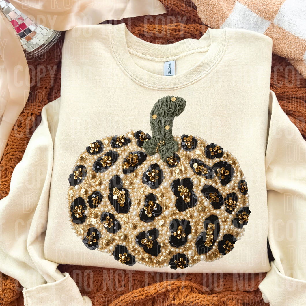 🖤 Glam Leopard Pumpkin Tee 🎃✨