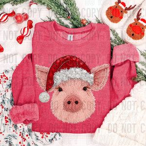 🐷 Christmas Pig in Santa Hat  🐷