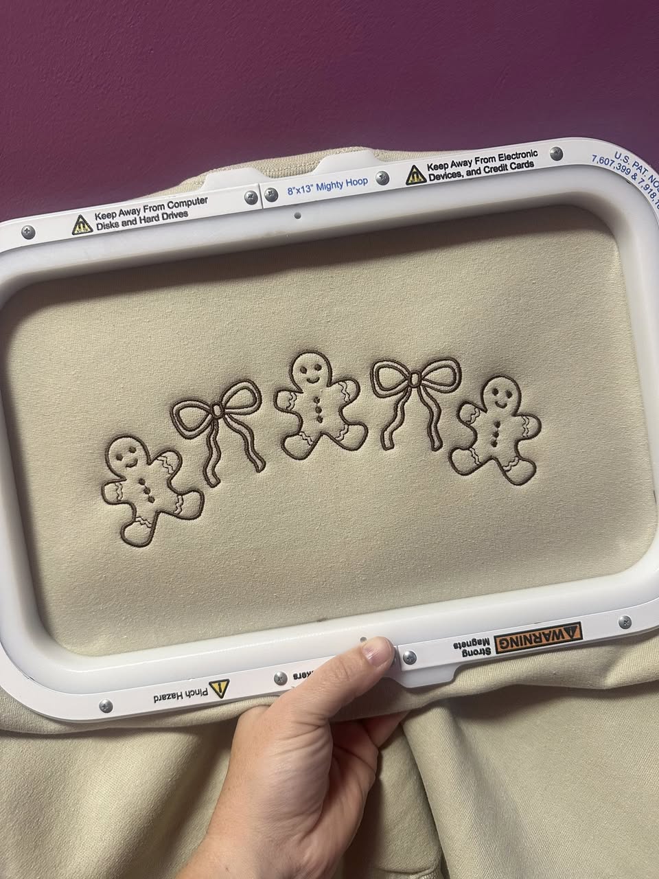 Gingerbread & Bows Embroidered Crewneck