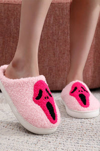 Halloween Ghost Fleece Slipper ZK1955: Black / 9.5