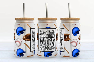 Baseball Mom Life  Glass Tumbler