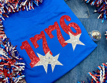 Load image into Gallery viewer, 1776 Sequin Embroidered Tee
