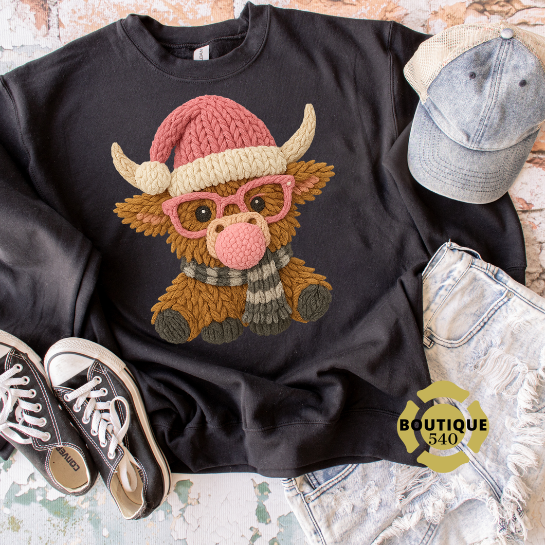 Cozy Highland Christmas Cow