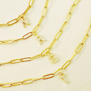 Oh Simple Initial Chain Bracelet: H