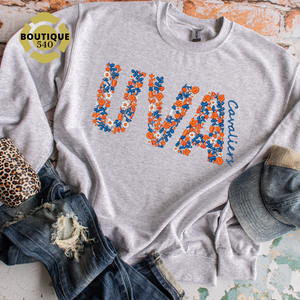Cavs Floral Embroidered Crewneck