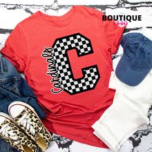 Load image into Gallery viewer, Grottoes Cardinals Checkered “C” Tee
