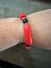 Load image into Gallery viewer, Red and Black Game Bracelet
