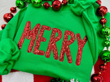 Load image into Gallery viewer, Red Merry Sequin Embroidery

