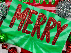 Red Merry Sequin Embroidery