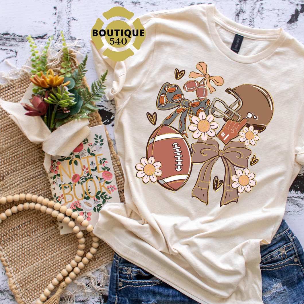 Floral Football Vibes Graphic Tee