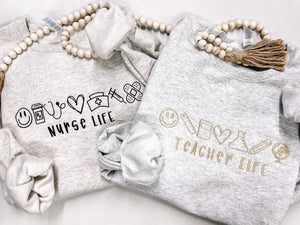 Teacher Life Icon Embroidery