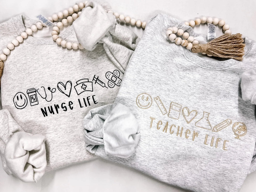 Teacher Life Icon Embroidery
