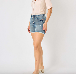 Judy Blue Button Fly Hi-Lo Shorts