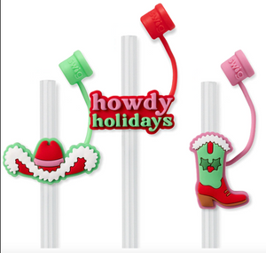 Howdy Holidays Straw Topper Set