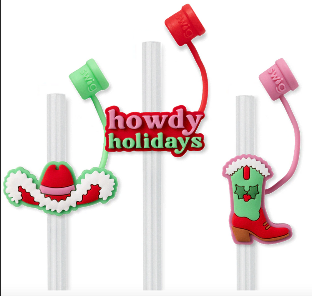 Howdy Holidays Straw Topper Set