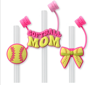 Pitch Hit Run Straw Topper Set