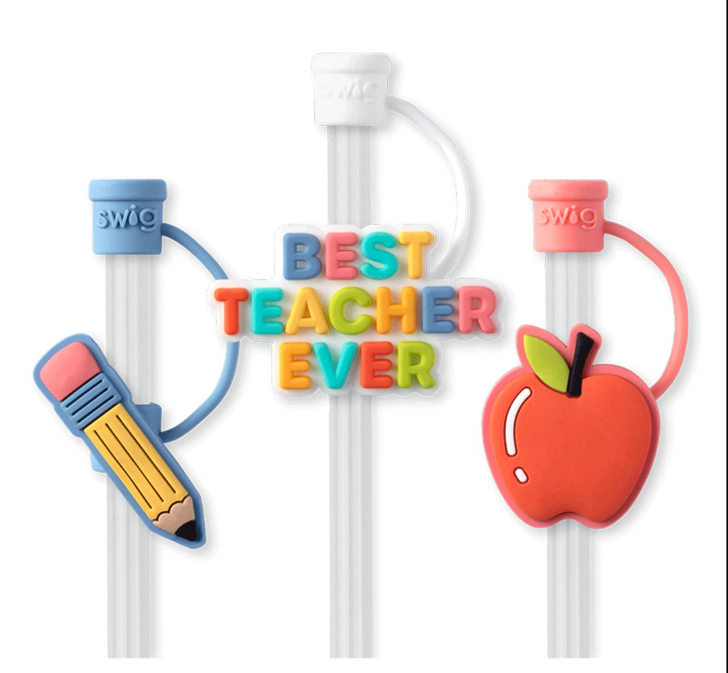 Teacher Life Straw Topper Set