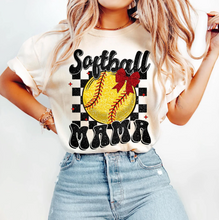 Load image into Gallery viewer, Retro Checked Softball Mama Bow
