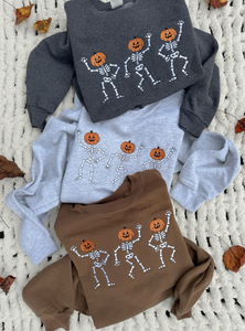 Dancing Skeleton Pumpkin Crewneck 🎃🖤
