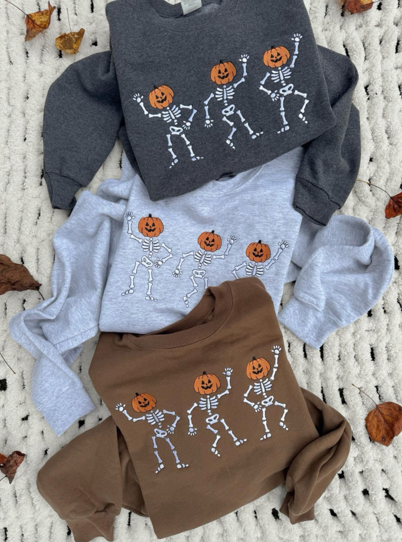 Dancing Skeleton Pumpkin Crewneck 🎃🖤