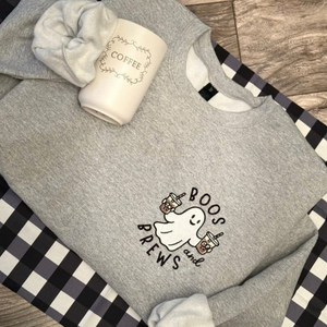 👻 Boos & Brews Embroidered Crewneck
