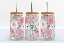 Load image into Gallery viewer, Floral Purple Glass Tumbler
