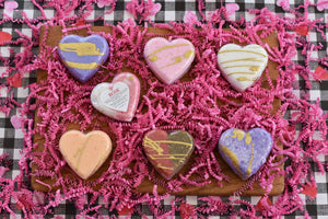 Heart Bath Bombs with Gold Paint