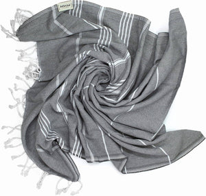 Beach Towel, Oversized, Quick-Dry: Grey Blue