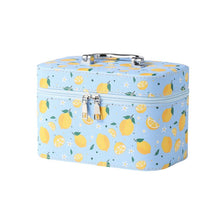 Load image into Gallery viewer, Ladies Medium Lemons Makeup Train Case-LNCTB3007-BBL
